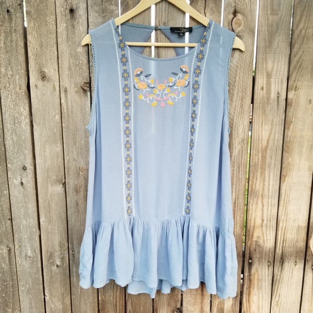 Suzanne Betro   embroidered flower blouse  xl